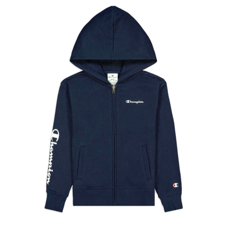 Champion Girls Legacy Hooded Full Zip Sweatshirt "Navy"