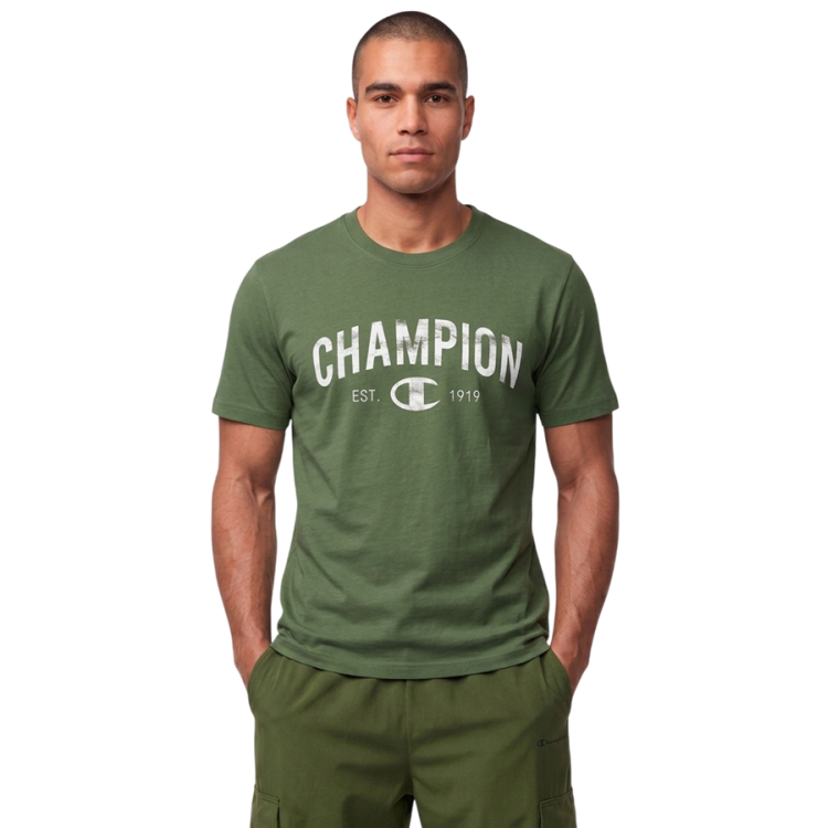 Champion Graphic Logo Est. "C" 1919 SS Tee "Military Green"