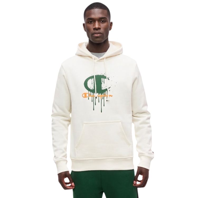 Champion Icons C Big Graffiti Scrip Logo Fleece Hoodie "Light Cream"
