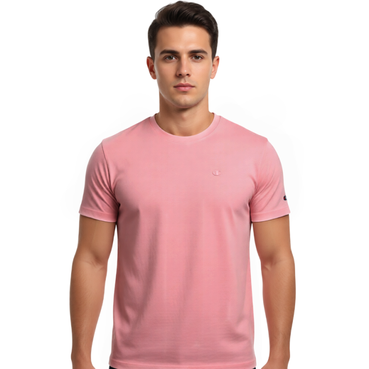 Champion Icons Men’s T-Shirt with Small C Embroidery Logo "Pink"
