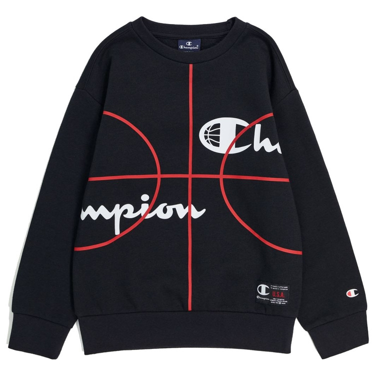Adicionar ao carrinho Champion Kids Basketball Logo Fleece Sweatshirt "Black" Champion Kids Basketball Logo Fleece Sweatshirt "Black"
