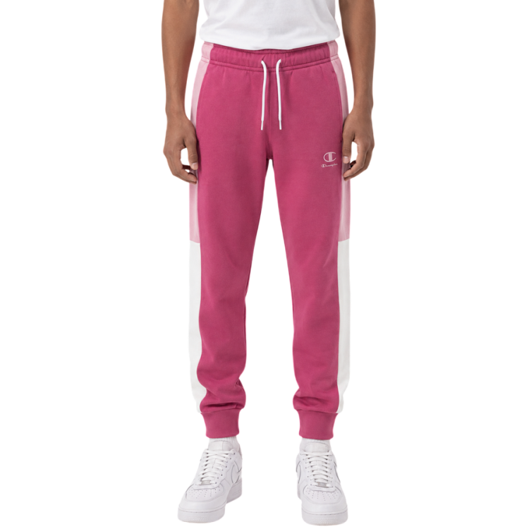 Champion Kids Colour Block Embroidery Logo Rib Cuff Pants "Silken Raspberry-Pink"