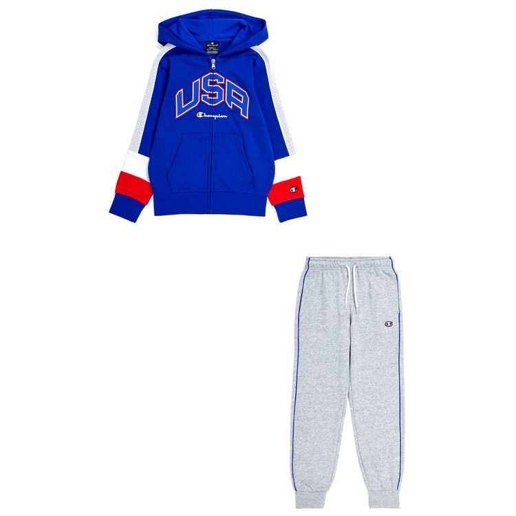 Adicionar ao carrinho Champion Kids Colour Block Logo USA Tracksuit "Nautical Blue" Champion Kids Colour Block Logo USA Tracksuit "Nautical Blue"