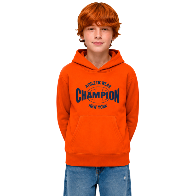 Champion Kids Graphic Logo Powerblend Fleece Hooded "Orange"