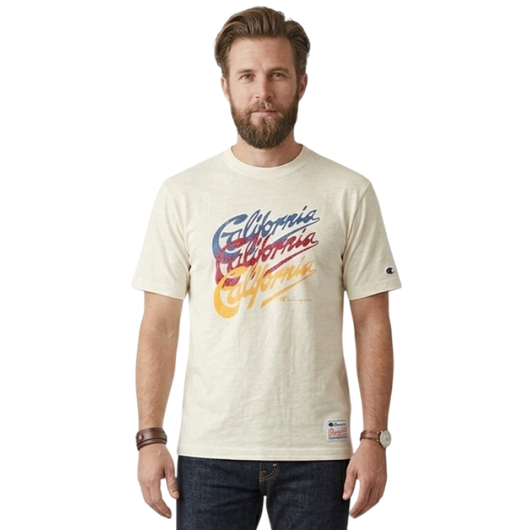 Champion Ocean Side Cotton Graphic Garment Wash T-shirt "Cream"