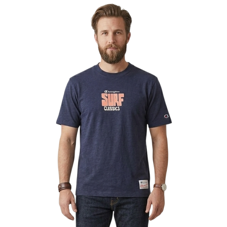Champion Ocean Side Cotton Graphic Garment Wash T-shirt "Indigo Navy"