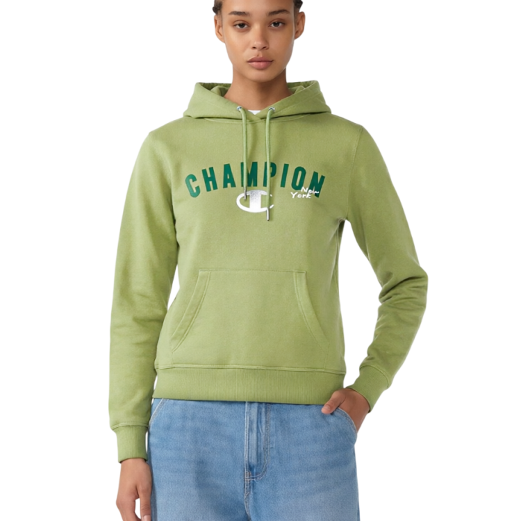 Champion Women’s Graphic Logo NY Hooded Sweatshirt "Avocado"