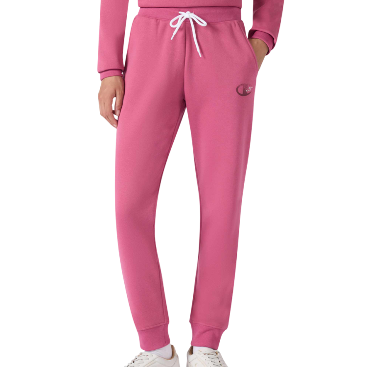 Champion Women’s Logo C NY Rib Cuff Pants "Silken Raspberry-Pink"