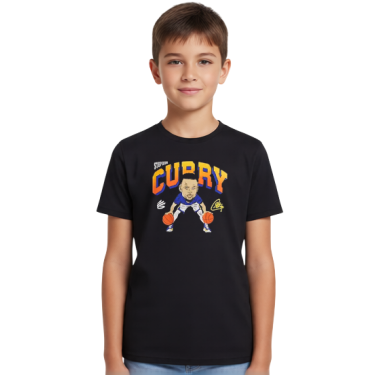 Curry Animated Boy´s T-shirt "Black"