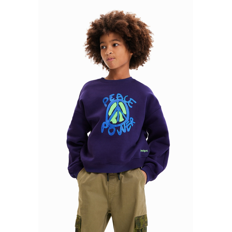 Adicionar ao carrinho Desigual Junior Oversize Peace Sweatshirt "Blue" Desigual Junior Oversize Peace Sweatshirt "Blue"