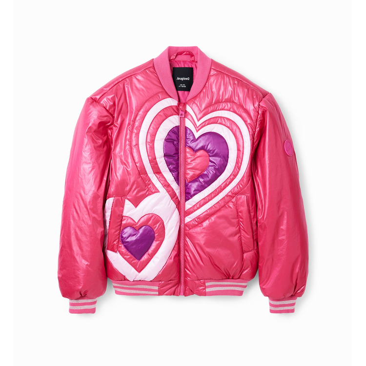 Adicionar ao carrinho Desigual Girls Quilted Heart Bomber Jacket "Fuchsia" Desigual Girls Quilted Heart Bomber Jacket "Fuchsia"