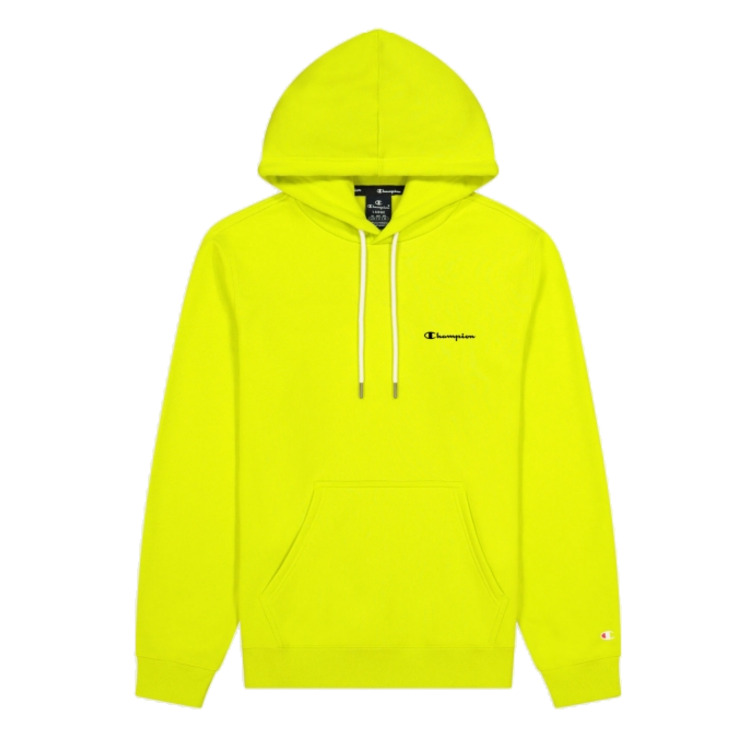 Champion Legacy Small Script Logo Print Cotton Terry Hoodie "Yellow"