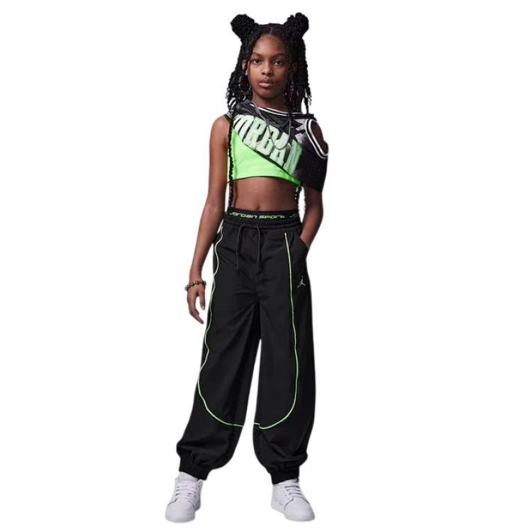 Jordan Girls JDB Sport Tunnel Pants "Black-Electric Green"