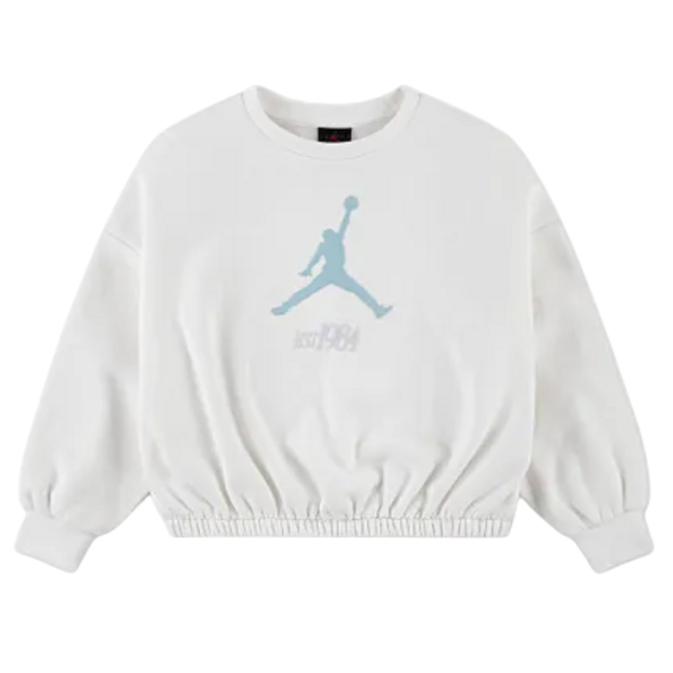 Jordan Girls Jumpman Club Pleated Fleece Crew Sweater "Sail"