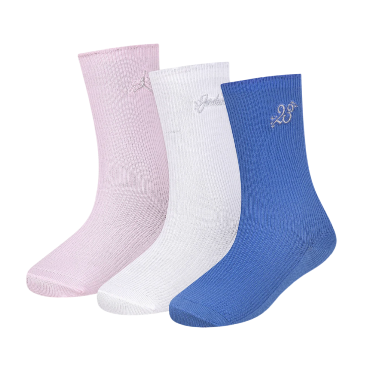 Jordan GIRLS SCALLOPED 3 pack Socks Lightweight "Pink Foam"