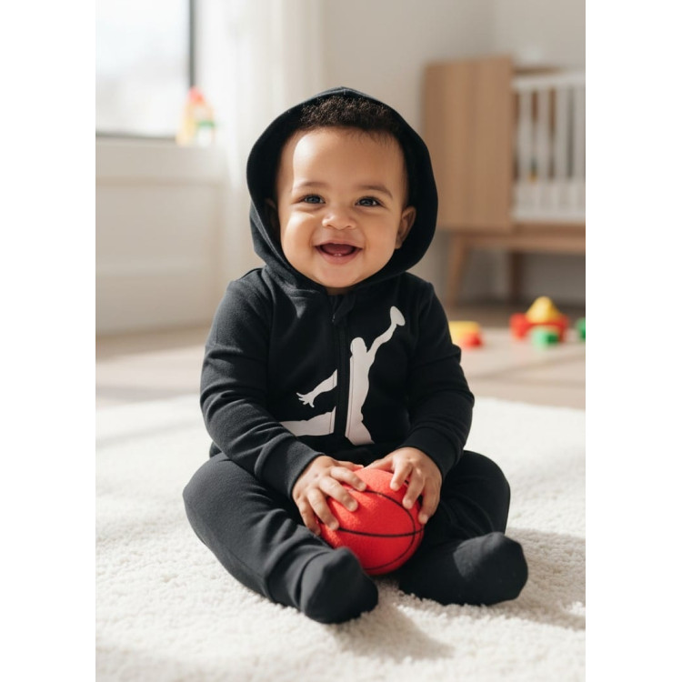 Jordan Infants Air Jumpman Hooded Coverall "Black"