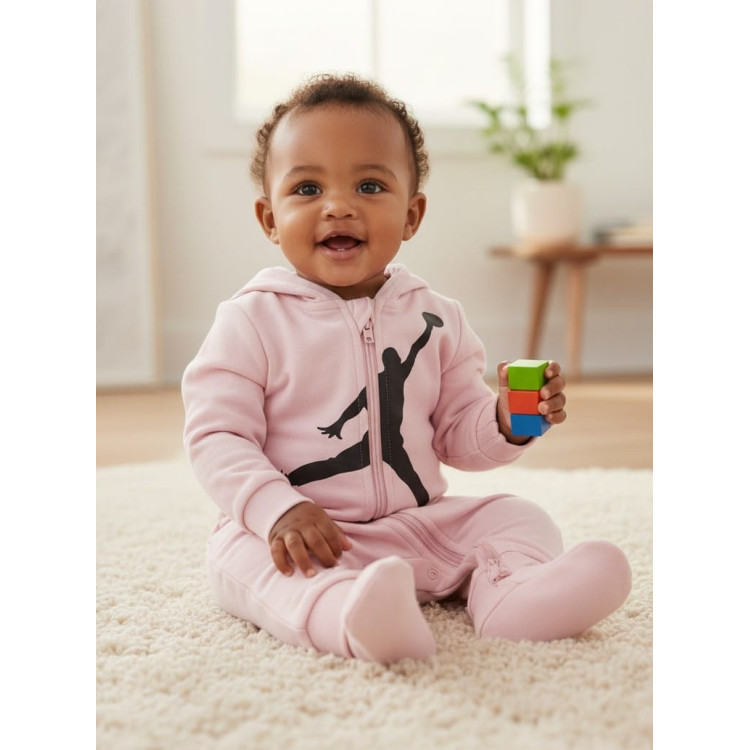 Jordan Infants Air Jumpman Hooded Coverall "Foam Pink"