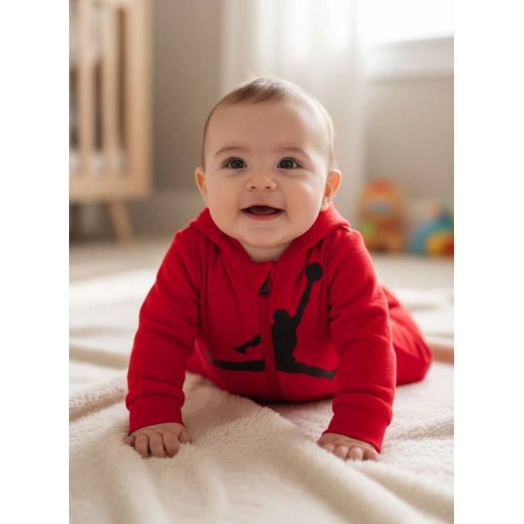 Jordan Infants Air Jumpman Hooded Coverall "Gym Red"