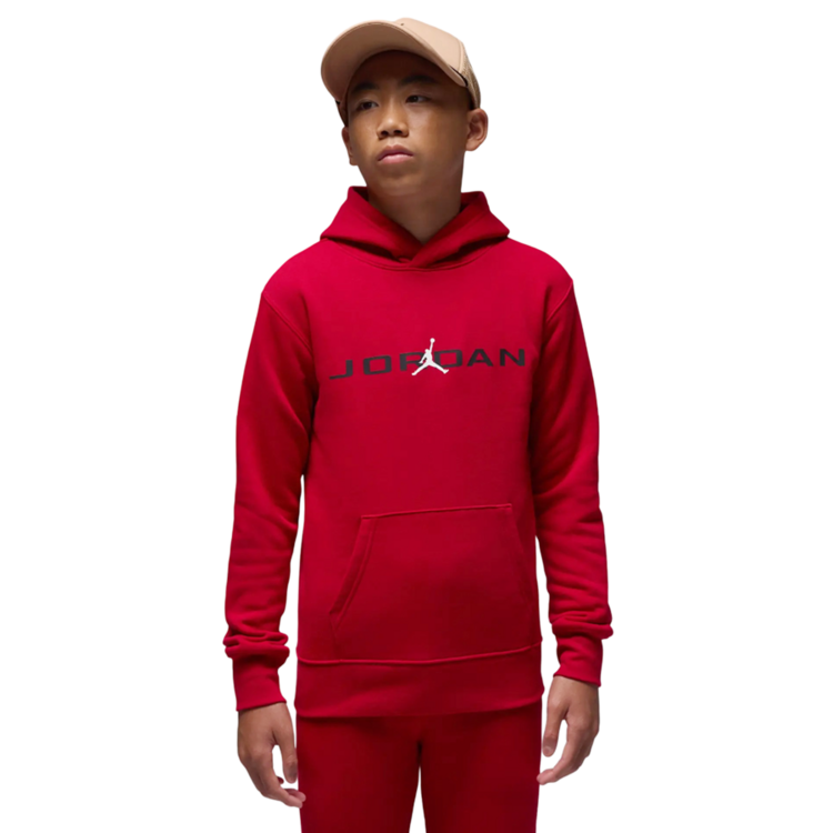 Jordan Kids Baseline Pullover Hoodie "Gym Red"