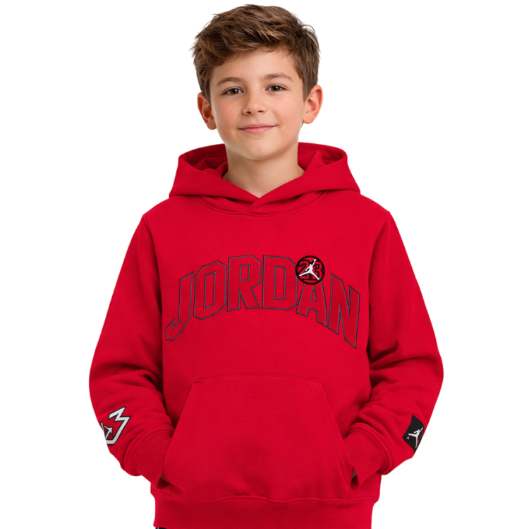 Jordan Kids Dynasty Fleece Terry Hoodie "Gym Red"