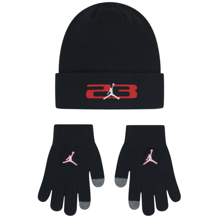 Jordan Kids JAN 23 Beanie and Gloves 2Piece Set "Black"