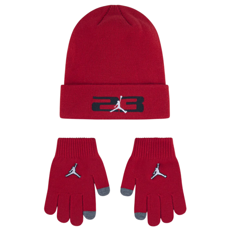 Jordan Kids JAN 23 Beanie and Gloves 2Piece Set "University Red"