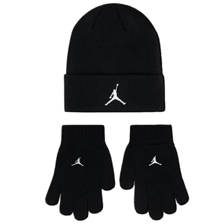 Jordan Kids Jan Essentials Beanie and Gloves 2Pieces "Black"