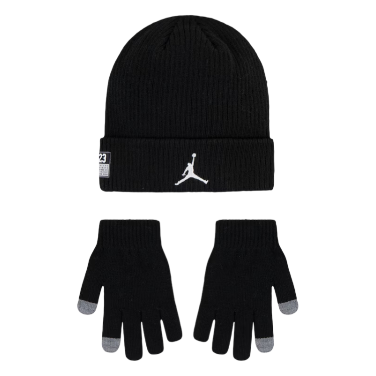 Jordan Kids JDB 23 Jersey Beanie and Gloves 2Piece Set "Black-Gym Red"