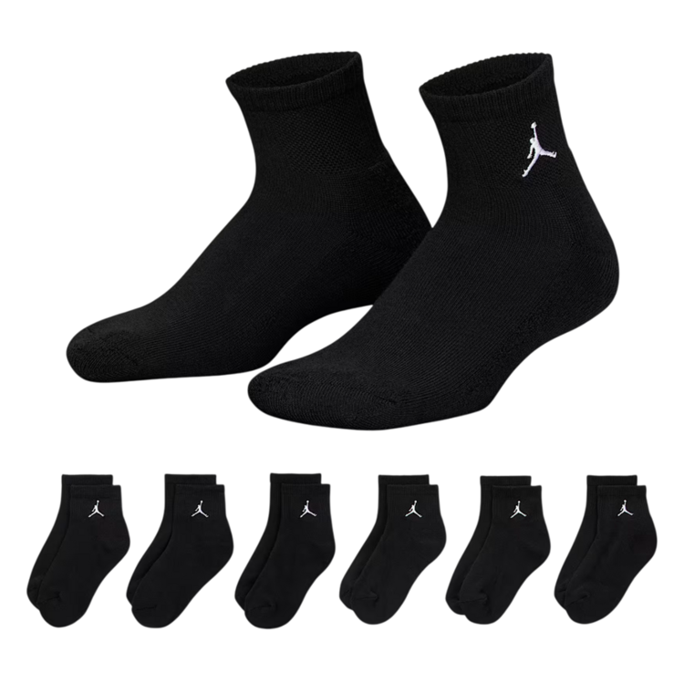 Jordan Kids JDB Everyday Essentials Ankle 6 PPack Socks "Black"