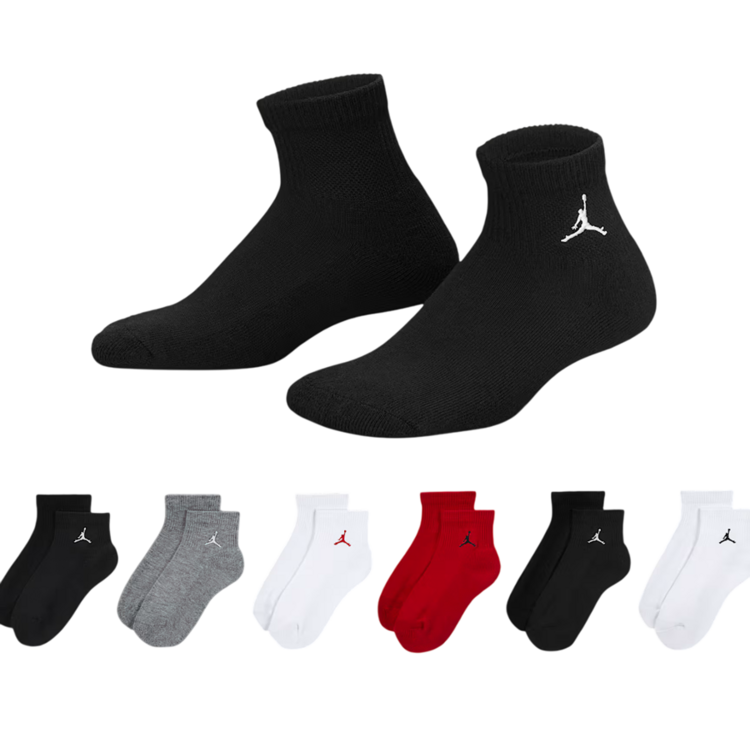 Jordan Kids JDB Everyday Essentials Ankle 6 PPack Socks "Gym Red"