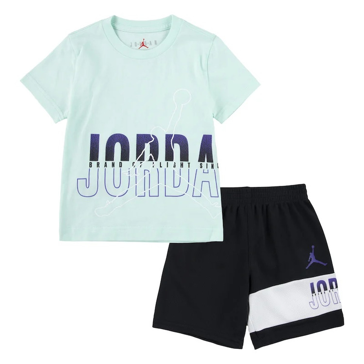 Adicionar ao carrinho Jordan Kids JDB Jumpman Wrap Logo Tee and Short Set "Black-Light Dew" Jordan Kids JDB Jumpman Wrap Logo Tee and Short Set "Black-Light Dew"