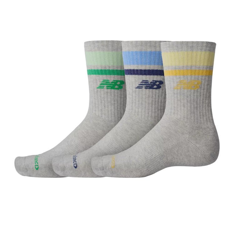Adicionar ao carrinho New Balance Everyday Stripe Midcalf Logo Crew 3 Pack "Grey" New Balance Everyday Stripe Midcalf Logo Crew 3 Pack "Grey"