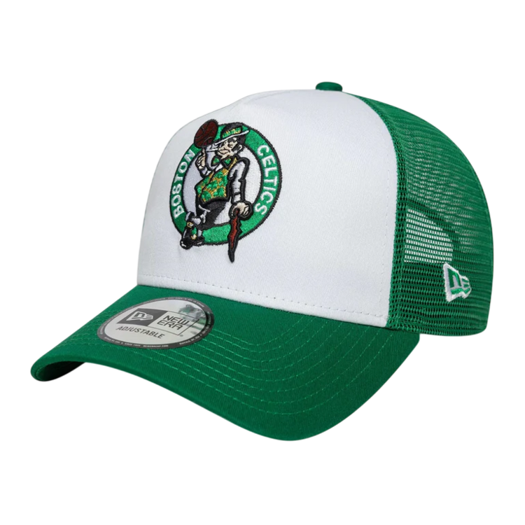 New Era NBA Boston Celtics Side Patch 9FORTY A-Frame Trucker Adjustable Cap
