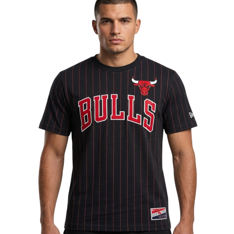 New Era NBA Chicago BullsThrowback  H1 Pinstriped SS Tee