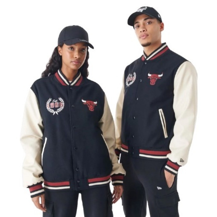 New Era NBA Chicago Bulls INJ Lifestyle Varsity Jacket "Black "