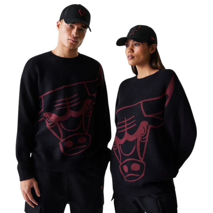 New Era NBA Chicago Bulls Knit Oversized Sweater "Black"