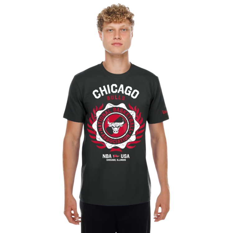 New Era NBA Chicago Bulls Laurel Crest Flocking T-shirt "Black"
