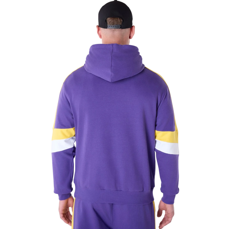 New Era NBA LA Lakers Colour Block Oversized Pullover Hoodie