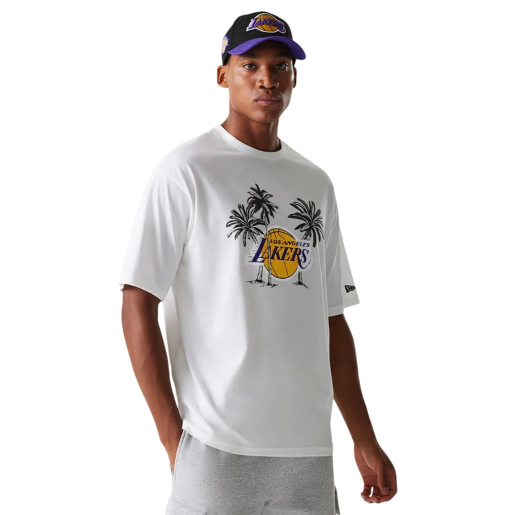 New Era NBA LA Lakers Palm Tree Open Oversized T-Shirt
