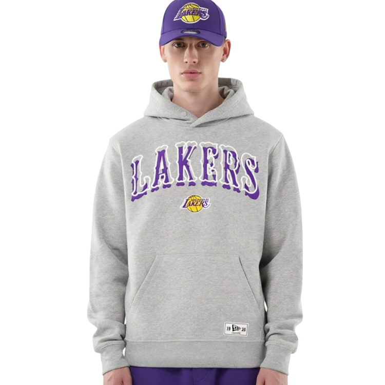 New Era NBA Los Angeles Lakers Varsity Pollover Hoodie "Heather Gray"