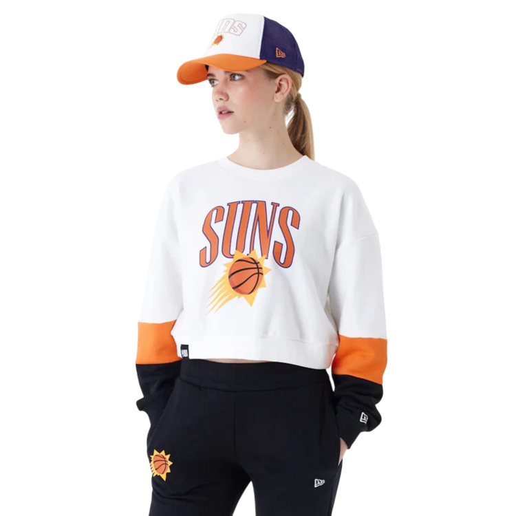 New Era NBA Phoenix Suns Womens Colour Block Crop Crew Neck Sweatshirt