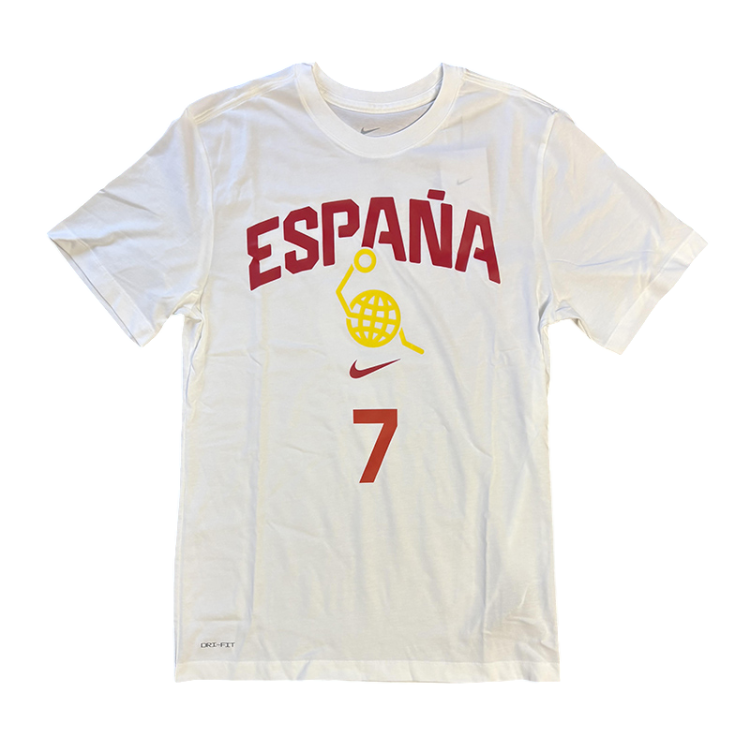Nike Camiseta España Basket  # 7 ALDAMA # "White Gym Red"