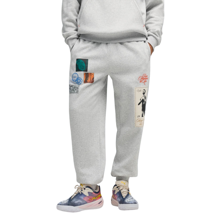 Puma Basketbal Hooptopia Graphic Sweat Pant "Light Gray"
