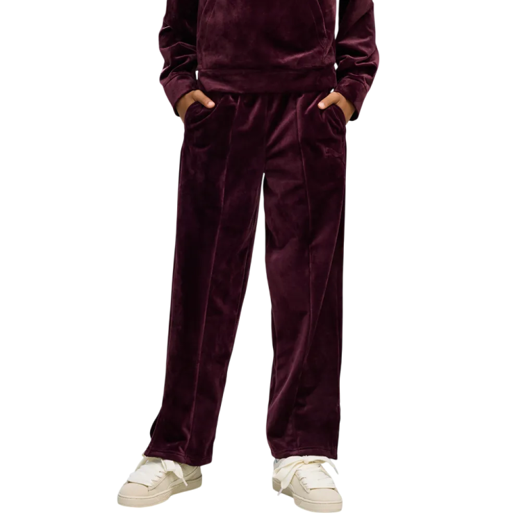 Puma ESS ELEVATED Velour Straight Leg Pants G "Ruby Noir"
