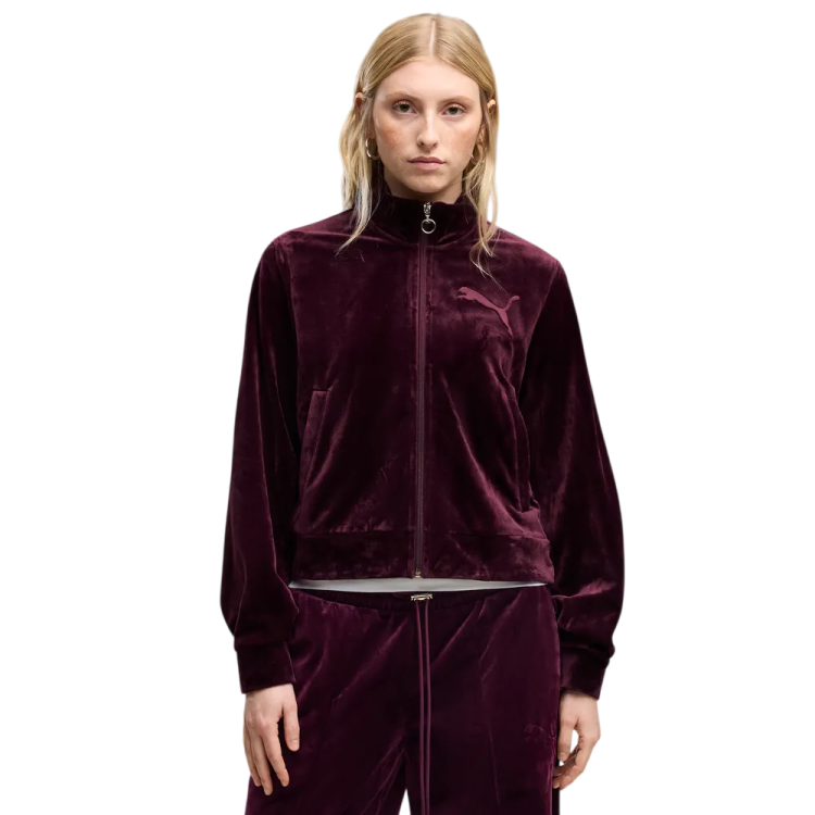 Puma ESS ELEVATED Velour Trackjacket "Ruby Noir"