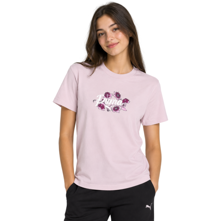 Puma ESS NATURE 2.0 Graphic Tee G "Misty Pink"