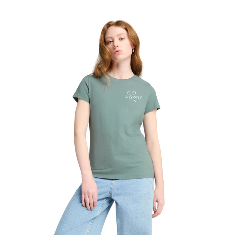 Puma ESS SCRIPT Tee "Green Moon"
