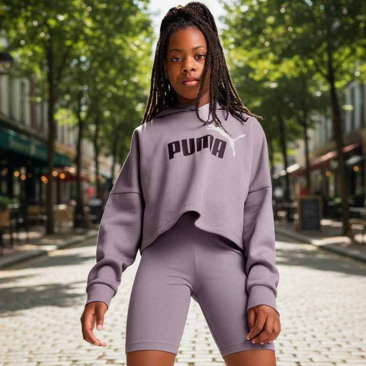 Puma Girls ESS Logo Cropped Hoodie G "Pale Plum"
