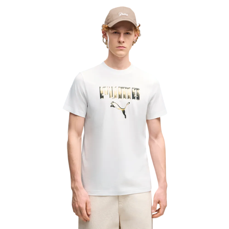 PUMA SPORT Graphic Metallic Tee "White"