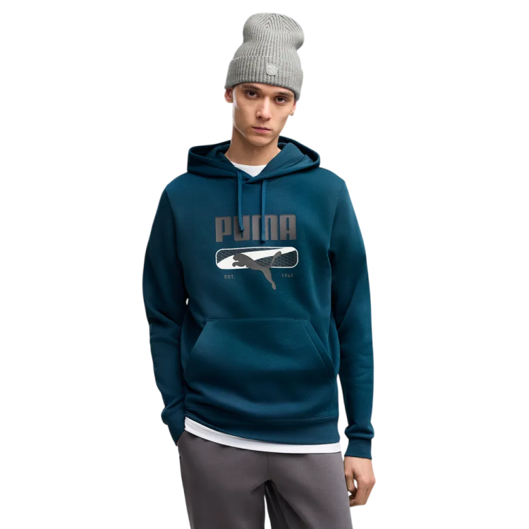 PUMA SPORT Logo Play Hoodie FL "Midnight Petrol"